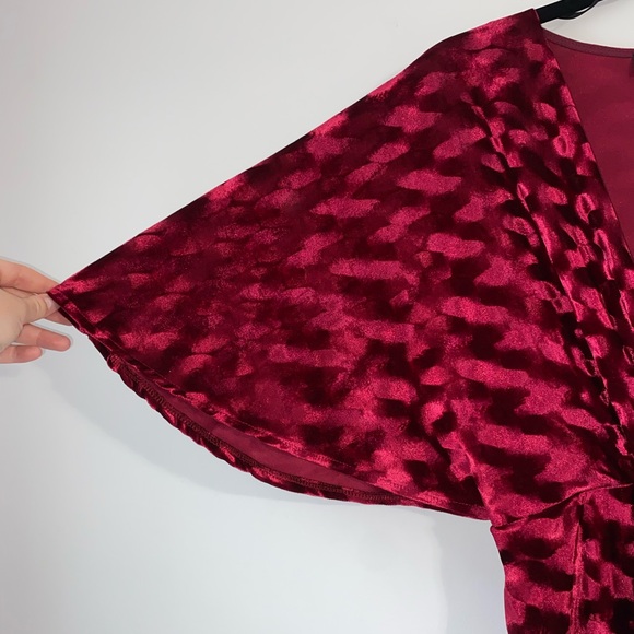 Lulu’s Mesmerize on the Prize Burgundy Velvet Wrap Dress - Picture 5 of 10